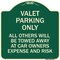 Signmission Valet Parking Only All Others Towed Heavy-Gauge Aluminum Architectural Sign, 18" x 18", G-1818-22757 A-DES-G-1818-22757 - alternate 1